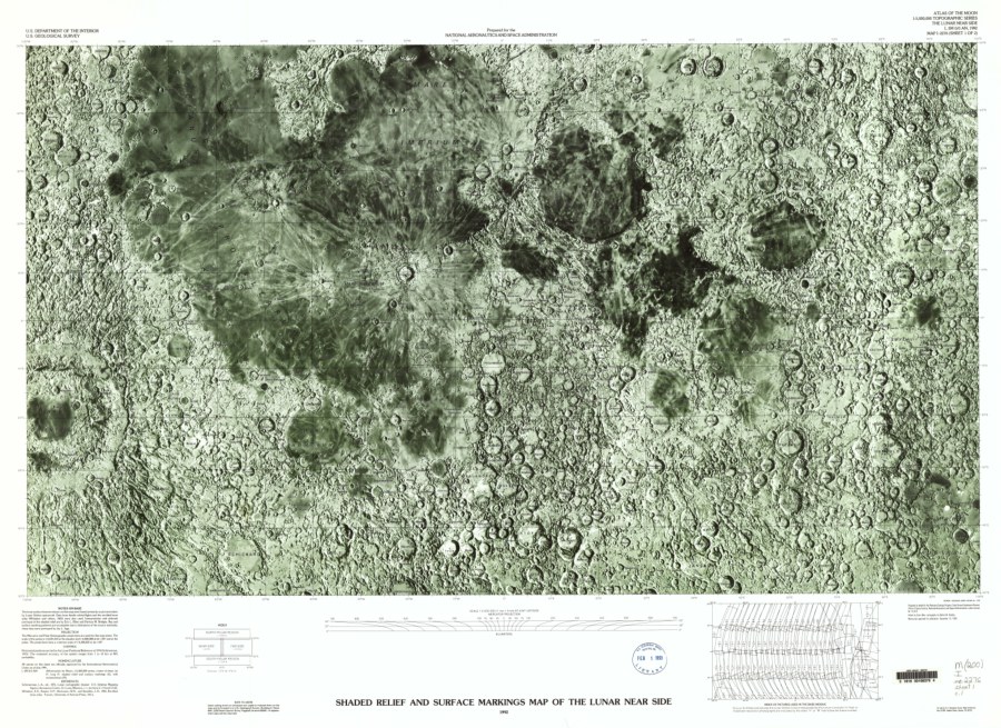 Shaded Relief Map of the Lunar Near Side