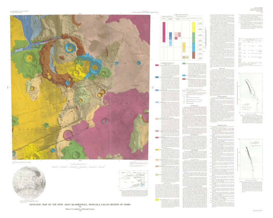 Geologic Map of the MTM -20147 Quadrangle, Mangala Valles Region of Mars