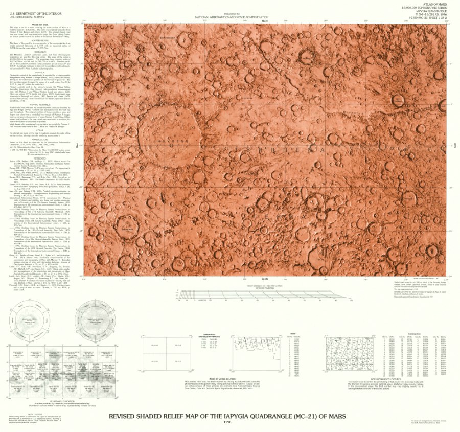 Controlled Color Photomosaic of the Iapygia Quadrangle (MC-21) of Mars
