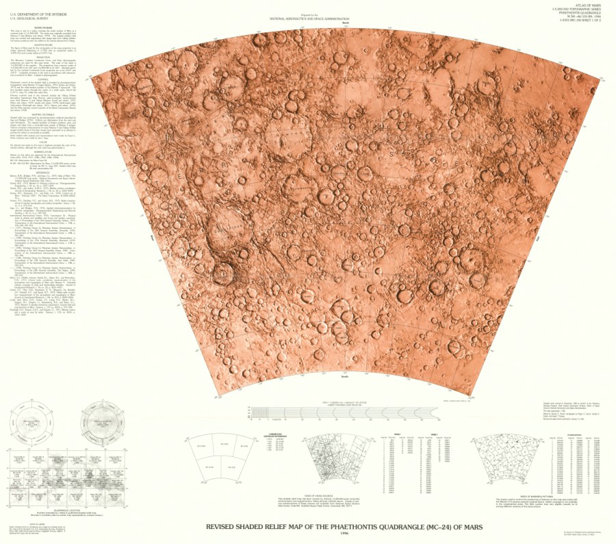 Revised Shaded Relief Map of the Phaethontis Quadrangle (MC-24) of Mars