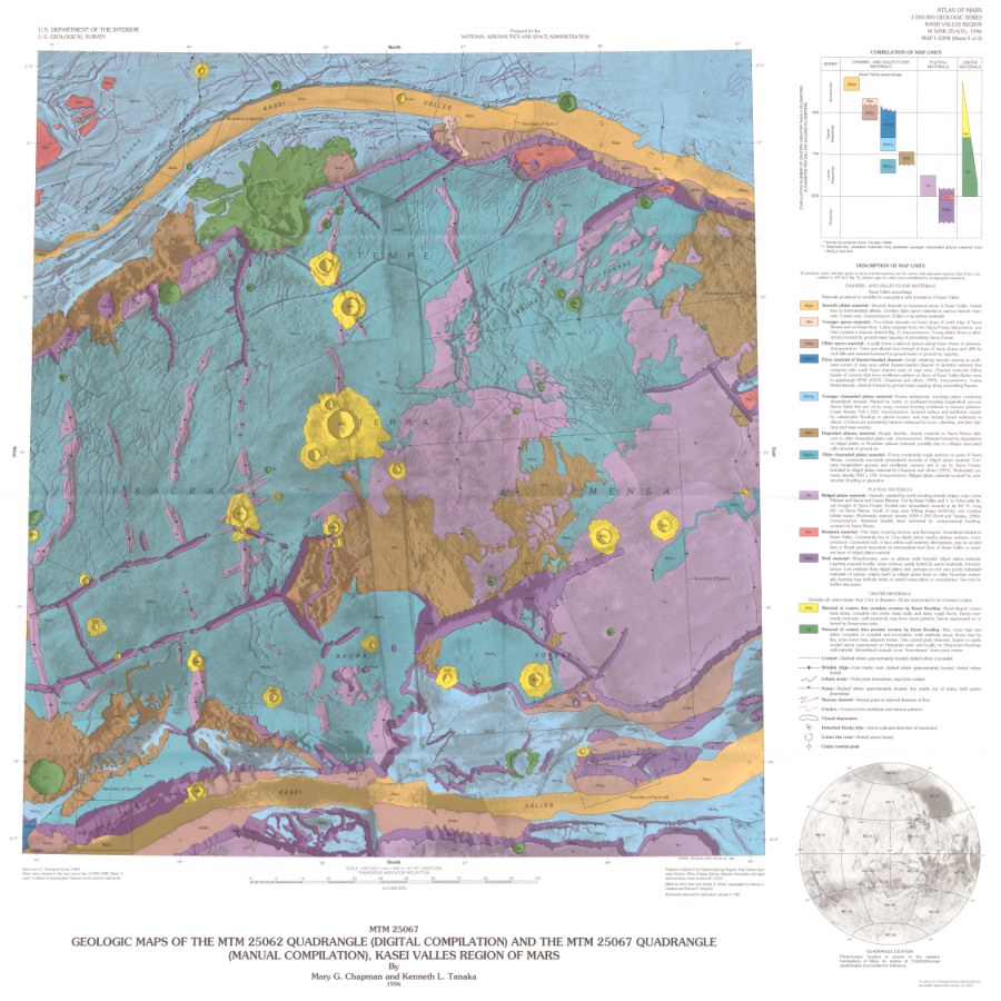 Geologic Maps of the MTM 25062 Quad (Digital Compilation) and the MTM 25067 Quad (Manual Compilation), Kasei Valles Region of Mars