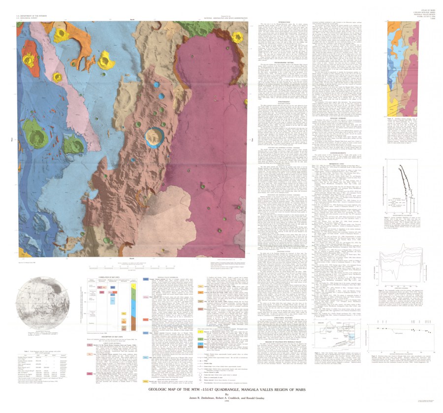 Geologic Map of MTM-15147 Quadrangle, Mangala Valles Region of Mars