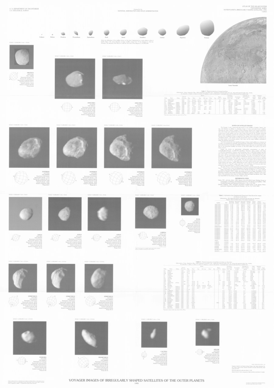 Voyager Images of the Irregularly Shaped Satellites of the Outer Planets
