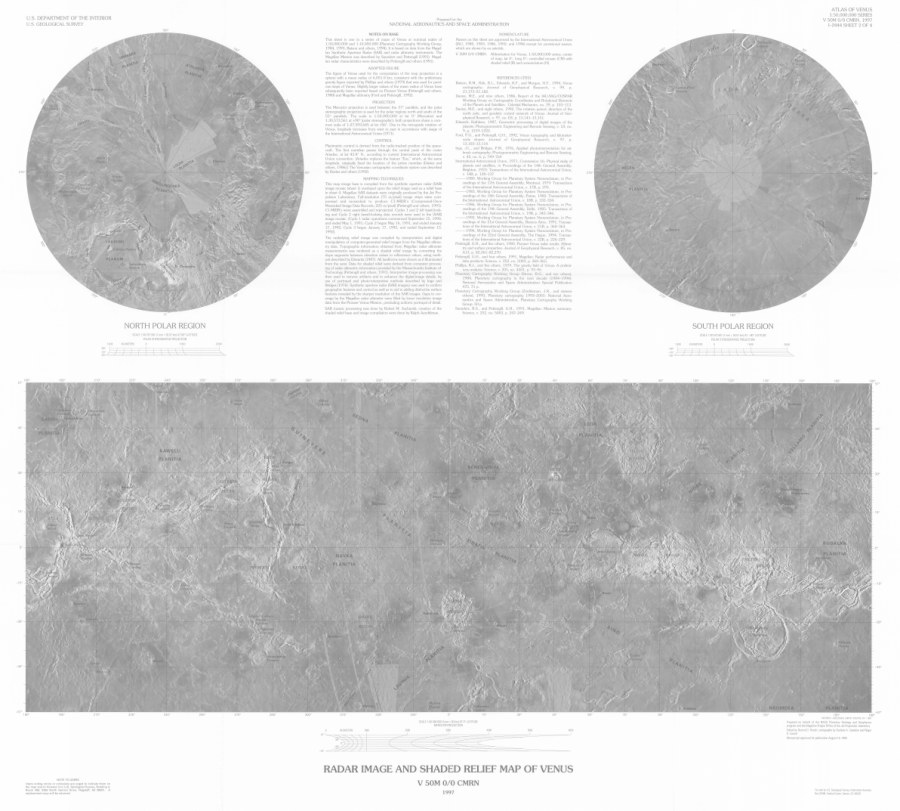 Radar image map of Venus