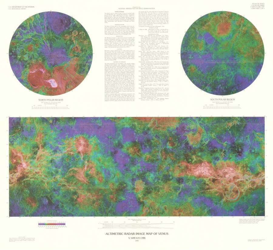 Radar image map of Venus