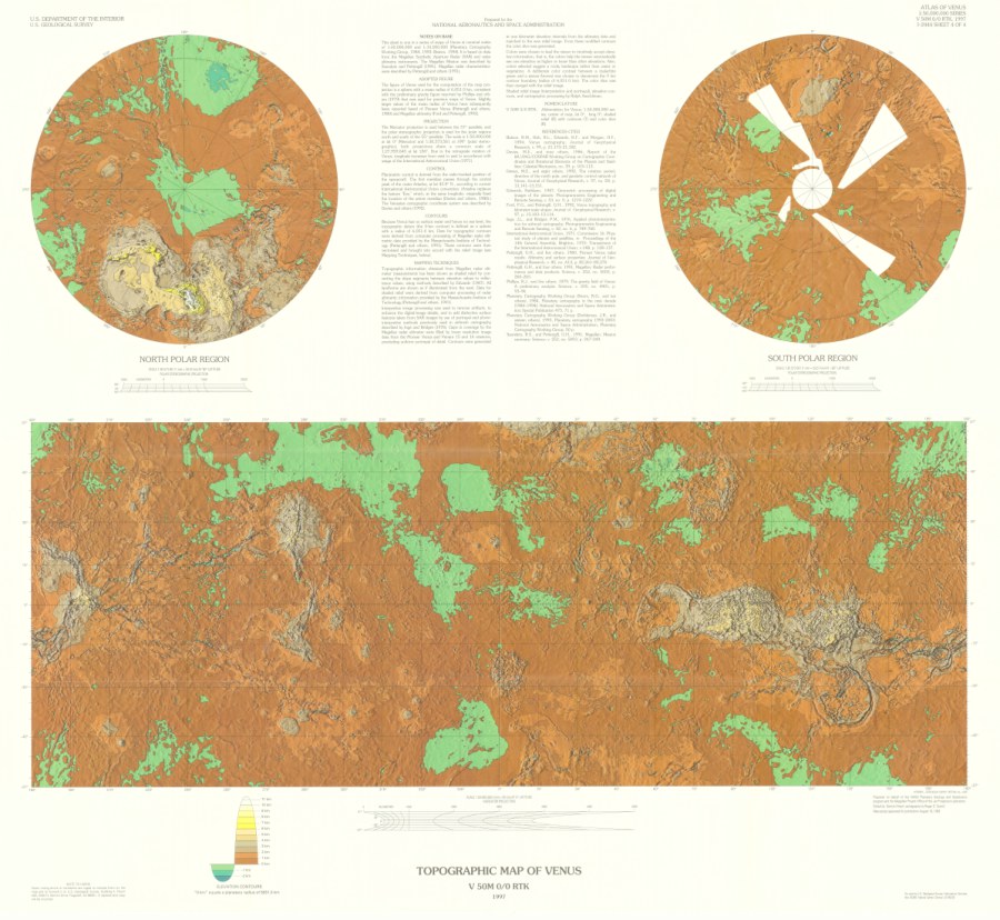 Radar image map of Venus
