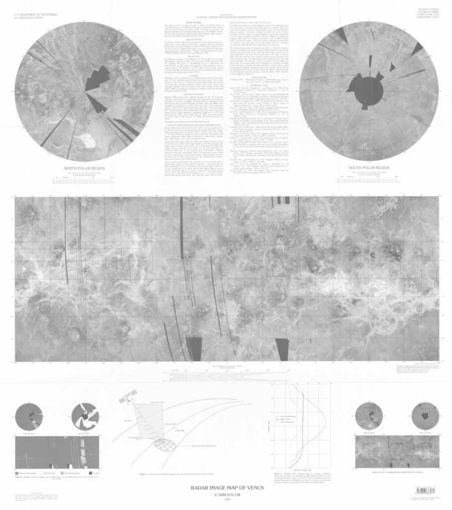 Radar image map of Venus