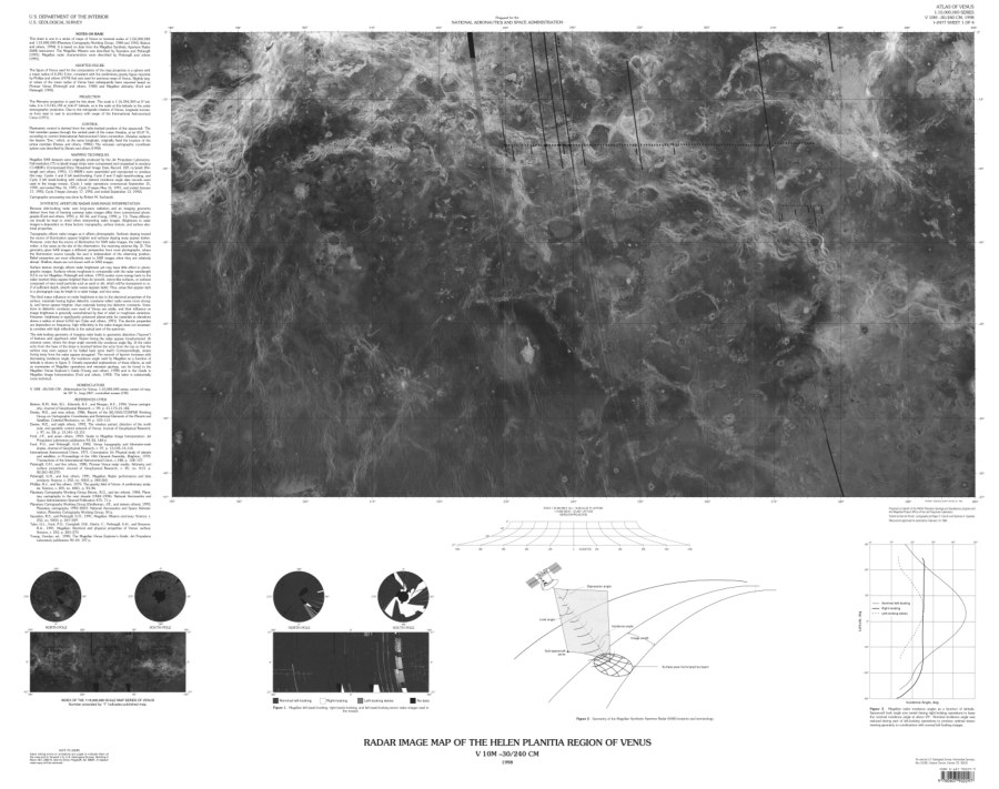 Altimetric radar image map of the Helen Planitia Region of Venus