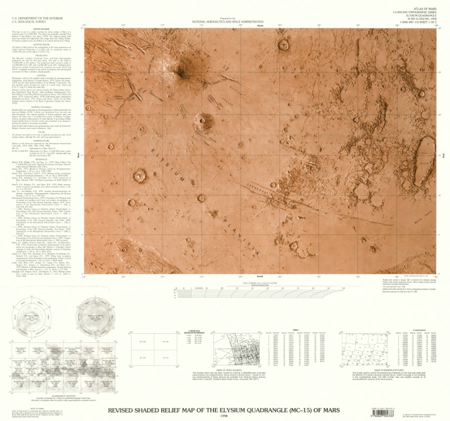 Controlled Color Photomosaic of the Elysium Quadrangle (MC-15) of Mars