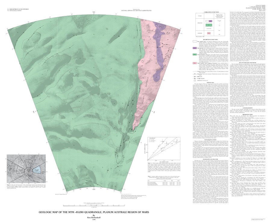 Geologic Map of the MTM -85280 Quadrangle, Planum Australe Region of Mars
