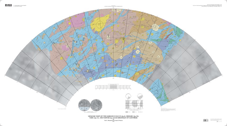 Geologic Maps of the Dardanus Sulcus (Jg-6), Misharu (Jg-10), Nabu (Jg-11), and Namtar (Jg-14) Quadrangles of Ganymede