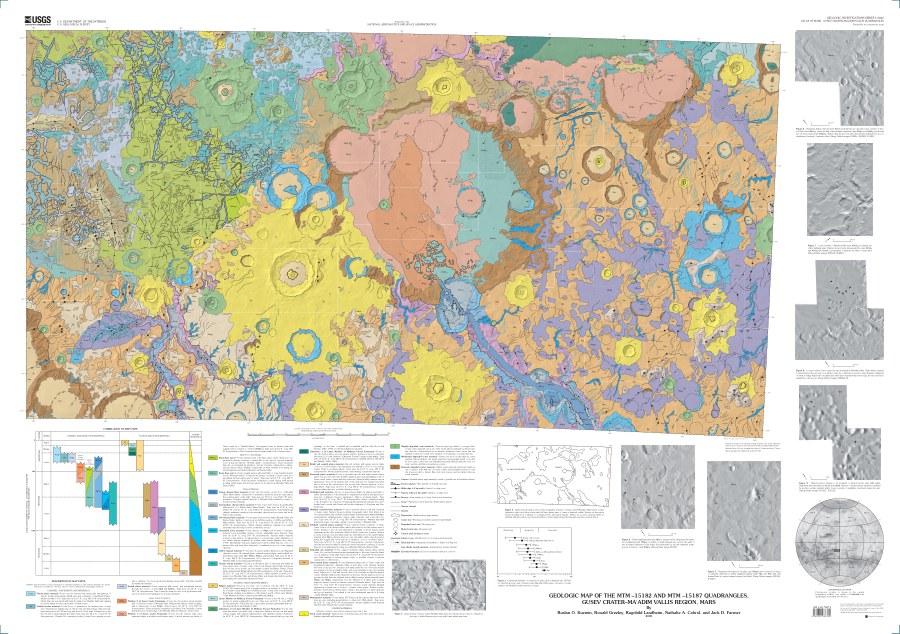 Geologic Map of the MTM -15182 and MTM -15187 Quadrangles, Gusev Crater-Ma'adim Vallis Region, Mars