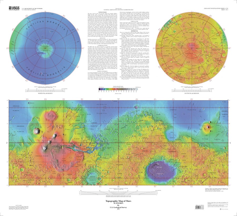 Topographic Map of Mars