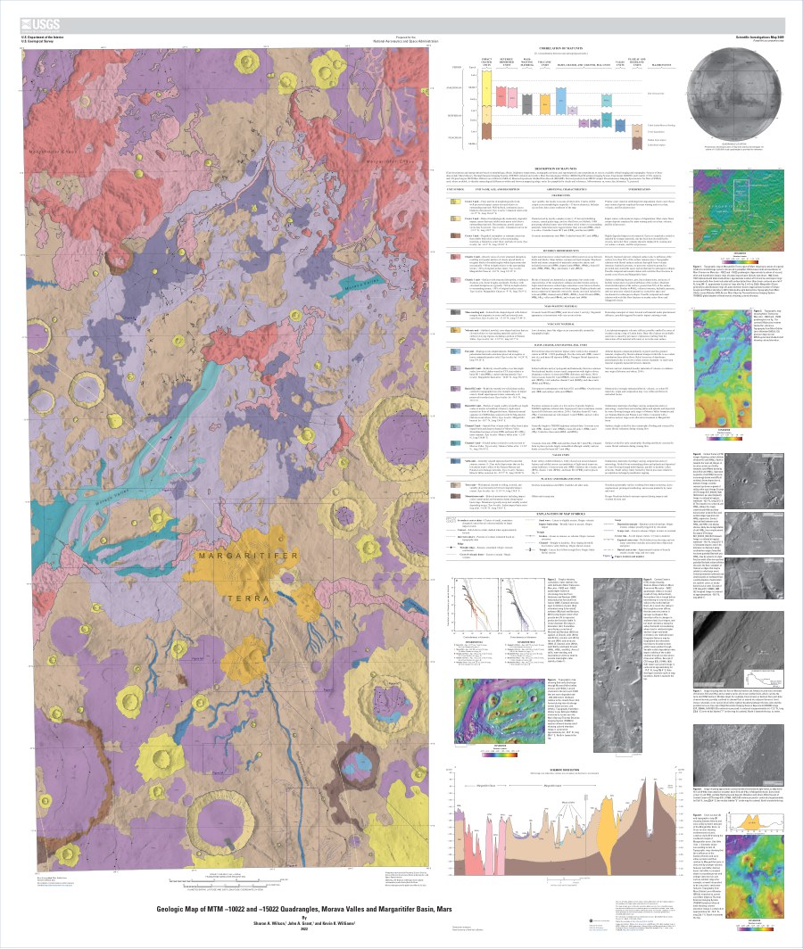 Geologic Map of MTM −10022 and −15022 Quadrangles, Morava Valles and Margaritifer Basin, Mars