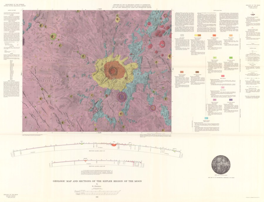 Geologic Map and Sections of the Kepler Region of the Moon