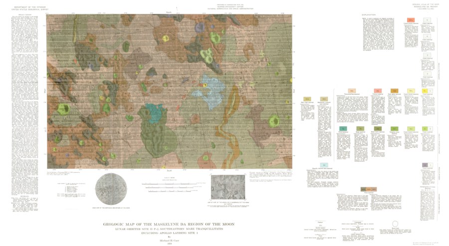 Geologic Map of the Maskelyne Da Region of the Moon Lunar Orbiter Site II P-2, Southeastern Mare Tranquillitatis Including Apollo Landing Site 1