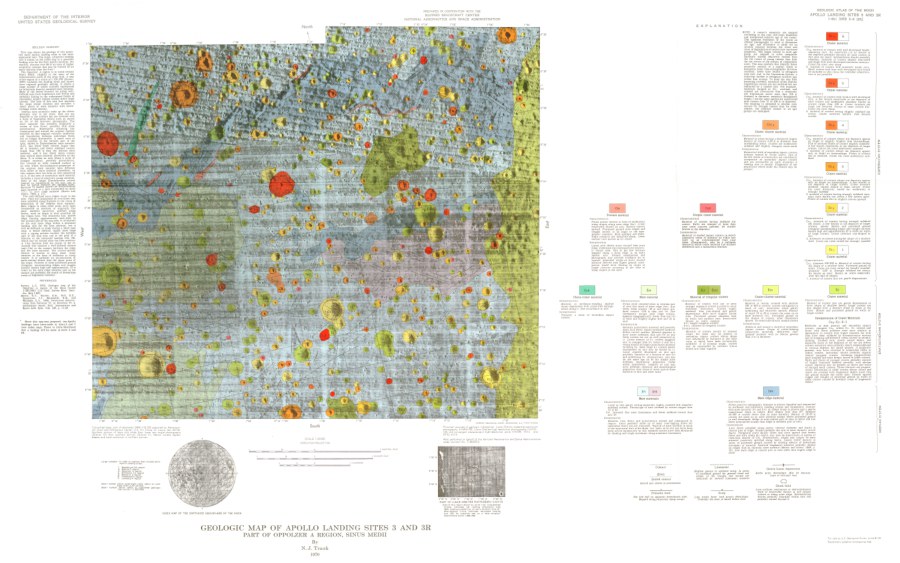 Geologic Map of Apollo Landing Sites 3 and 3R Part of Oppolzer A Region, Sinus Medii
