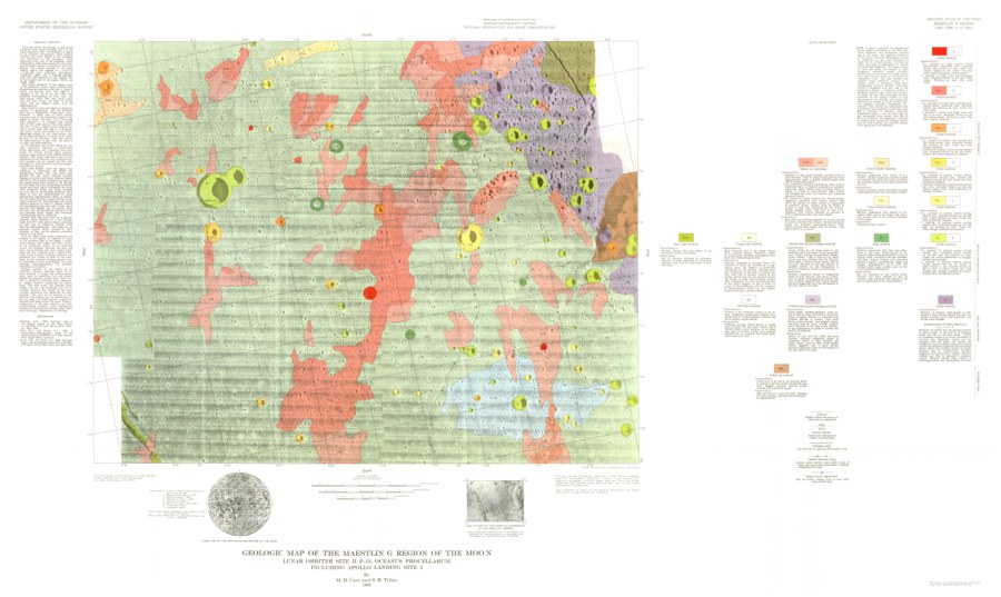 Geologic Map of the Maestlin G Region of the Moon Lunar Orbiter Site II P-13, Oceanus Procellarum Including Apollo Landing Site 5