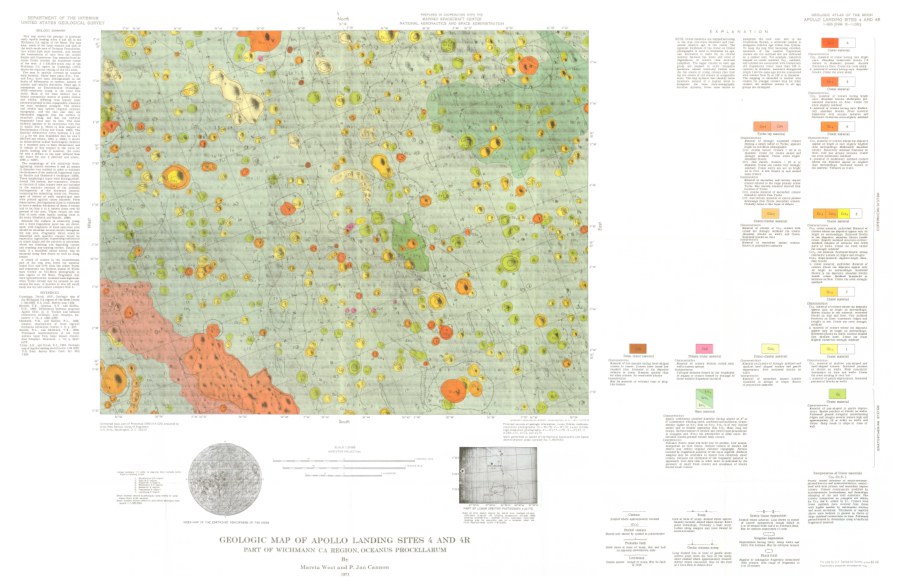 Geologic Map of Apollo Landing Sites 4 and 4R Part of Wichmann CA Region, Oceanus Procellarum