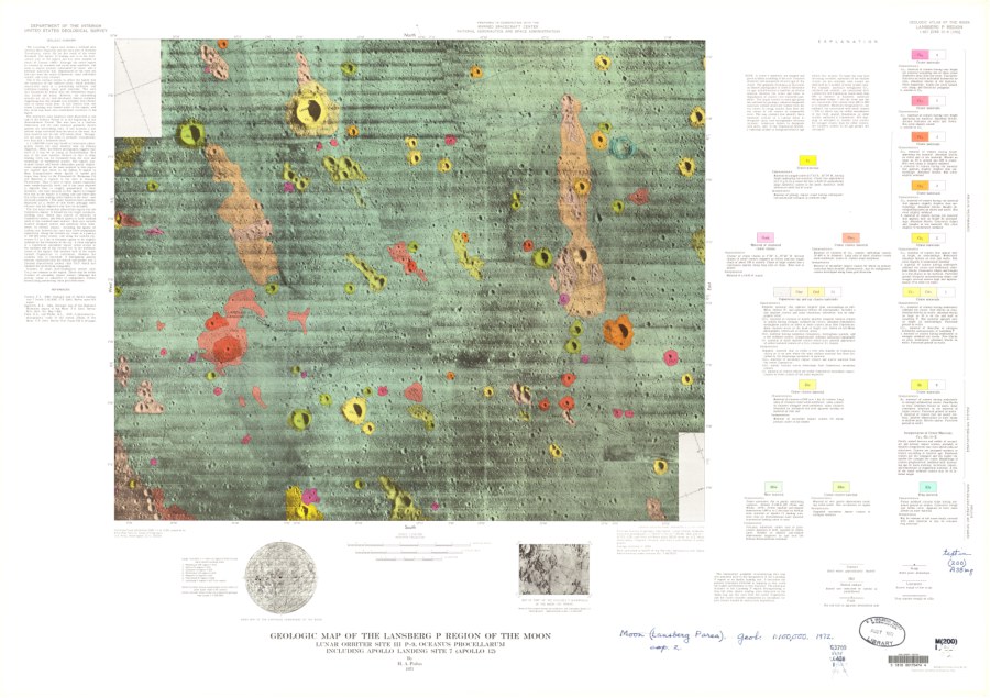 Geologic Map of the Lansberg P Region of the Moon, Lunar Orbiter site III P-9, Oceanus Procellarum, including Apollo Laning site 7 (Apollo 12)