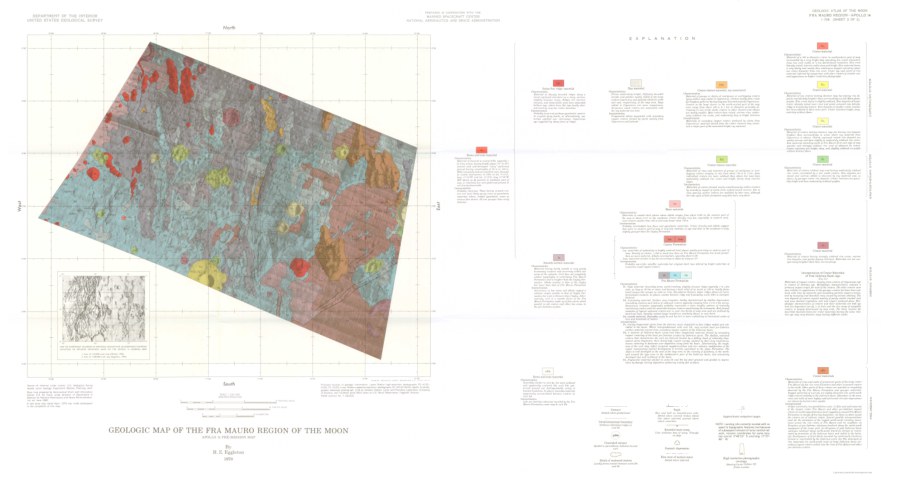 Geologic Map of Part of the Fra Mauro Region of the Moon - Apollo 14 pre-mission map