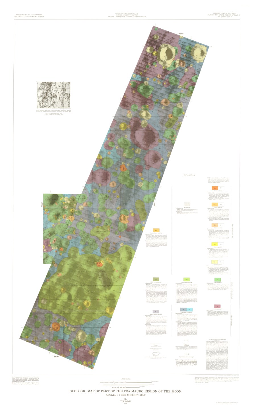 Geologic Map of Part of the Fra Mauro Region of the Moon - Apollo 14 pre-mission map