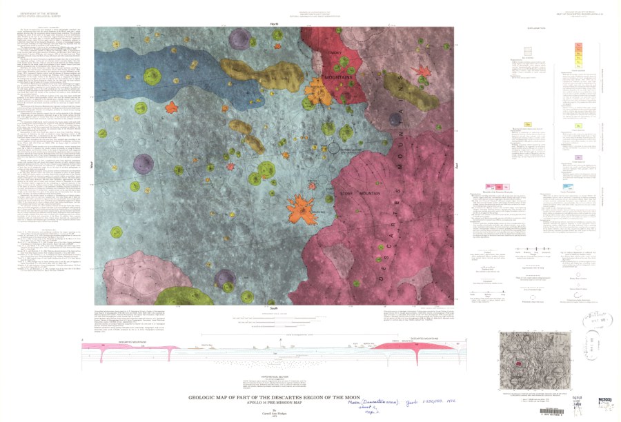 Geologic Map of the Descartes Region of the Moon - Apollo 16 Pre-Mission Sheet 1 of 2