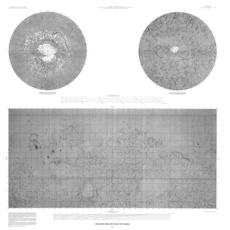 Shaded Relief Map of Mars