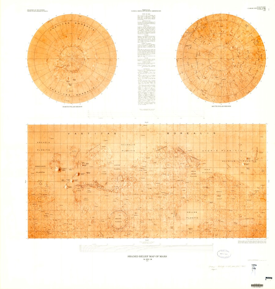 Shaded Relief Map of Mars
