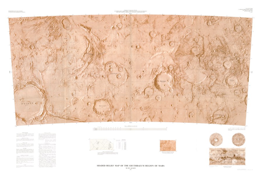 Shaded Relief Map of the Erythraeum Region of Mars