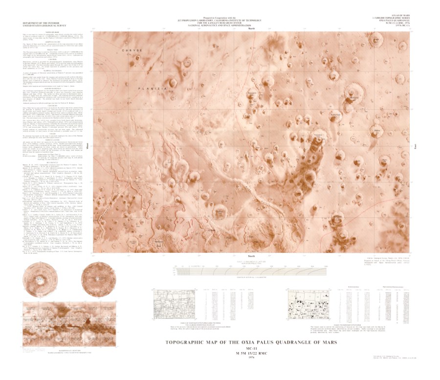 Topographic Map of the Oxia Palus Quadrangle of Mars