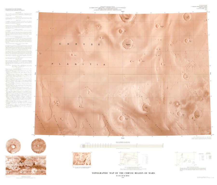 Topographic Map of the Chryse Region of Mars