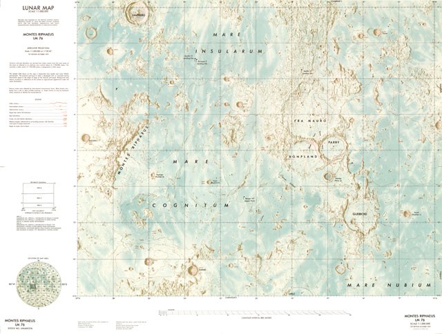 Lunar Map - Montes Riphaeus