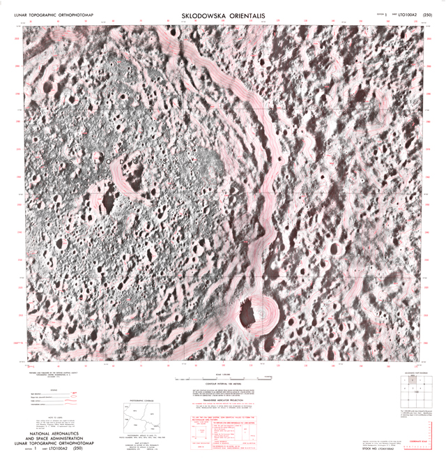 Lunar Topographic Orthophotomap - Sklodowska Orientalis