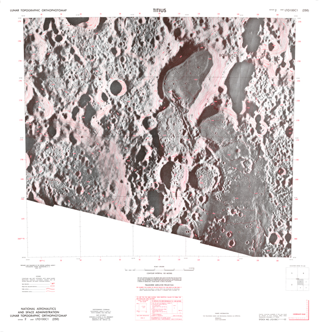 Lunar Topographic Orthophotomap - Titius
