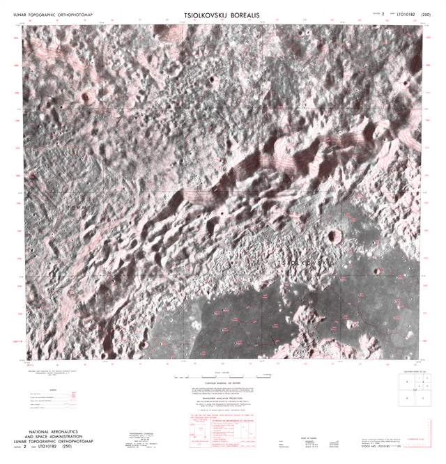 Lunar Topographic Orthophotomap - Tsiolkovskij Borealis