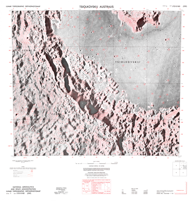 Lunar Topographic Orthophotomap - Tsiolkovskij Australis