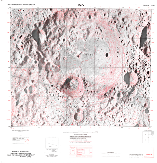 Lunar Topographic Orthophotomap - Isaev