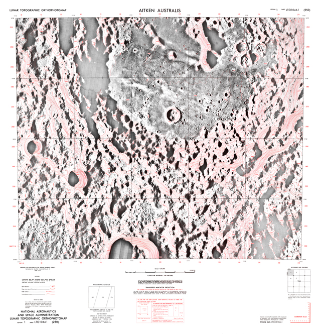 Lunar Topographic Orthophotomap - Aitken Australis