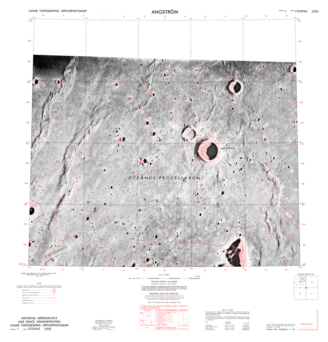 Lunar Topographic Orthophotomap - Angstrom (Angström)