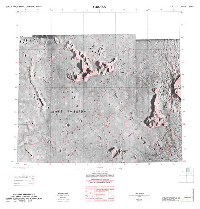 Lunar Topographic Orthophotomap - Federov
