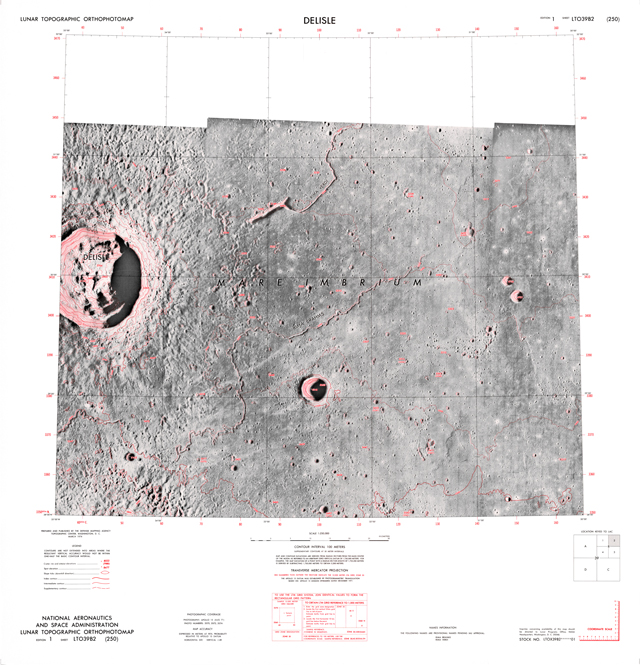 Lunar Topographic Orthophotomap - Delisle