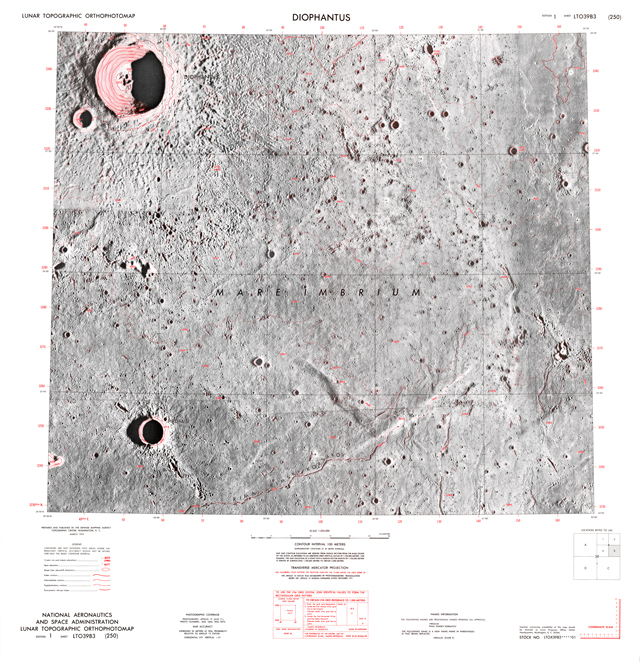 Lunar Topographic Orthophotomap - Diophantus