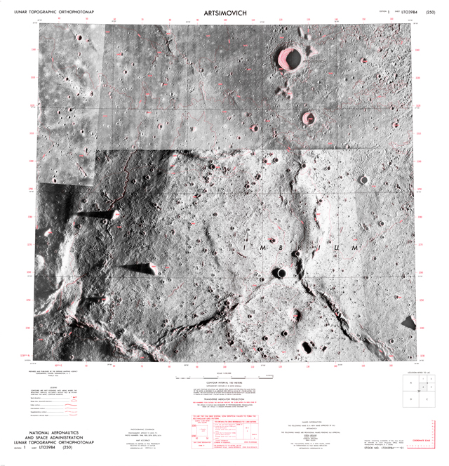 Lunar Topographic Orthophotomap - Artsimovich