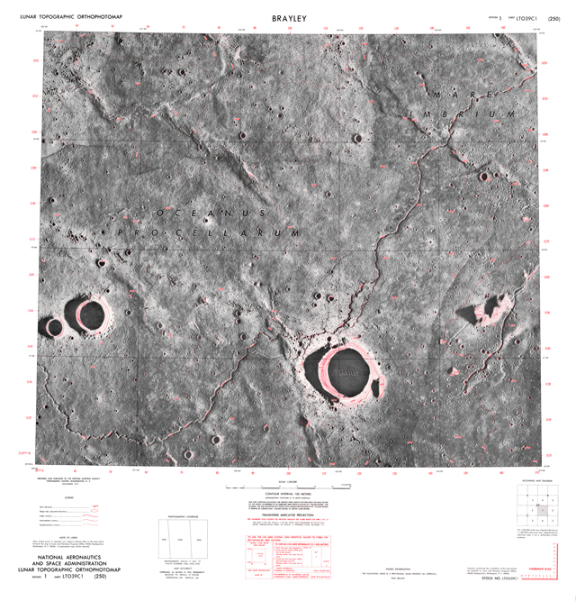 Lunar Topographic Orthophotomap - Brayley