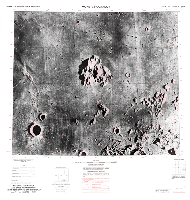 Lunar Topographic Orthophotomap - Mons Vinogradov