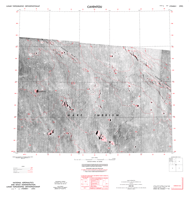 Lunar Topographic Orthophotomap - Caventou