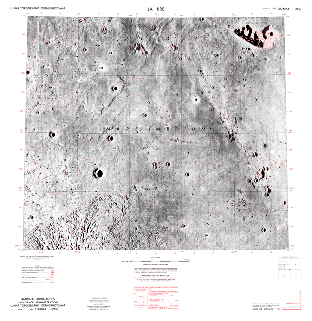 Lunar Topographic Orthophotomap - La Hire