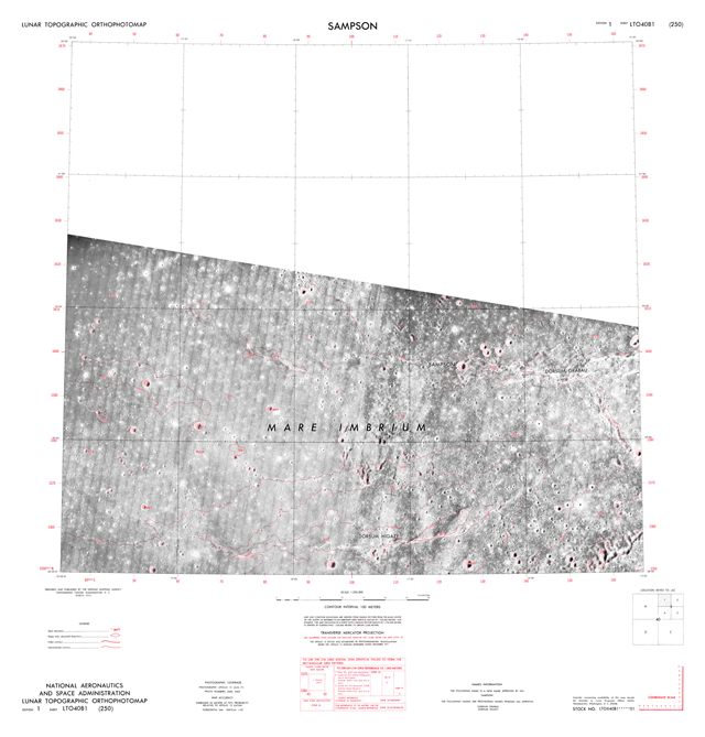 Lunar Topographic Orthophotomap - Sampson