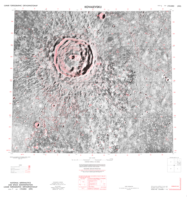 Lunar Topographic Orthophotomap - Kovalevskij